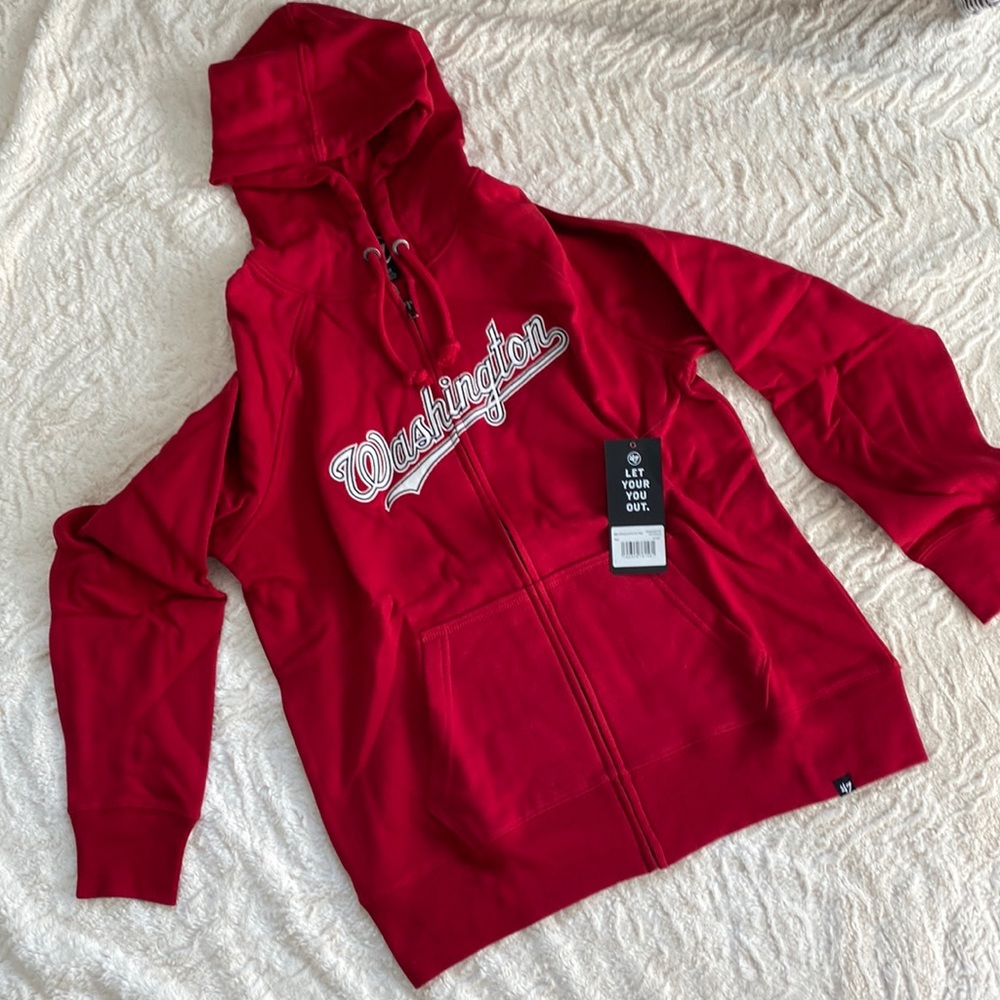 NEW WITH TAGS 47 Brand Washington Nationals Zip up hoodie Sweatshirt